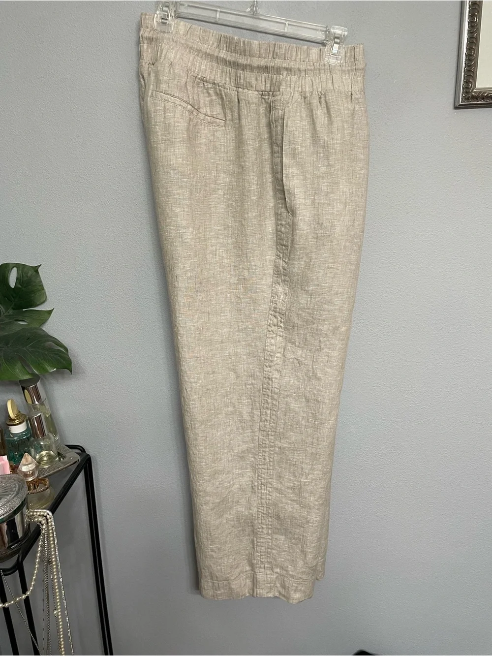 NWOT Quince European Linen Wide-Leg Drawstring Pants Flax XL
